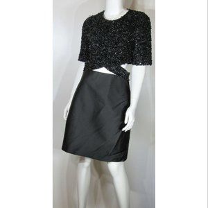 3.1 PHILLIP LIM Black Sequined Embellished Cutout Dress Women's Size 8 NWOT